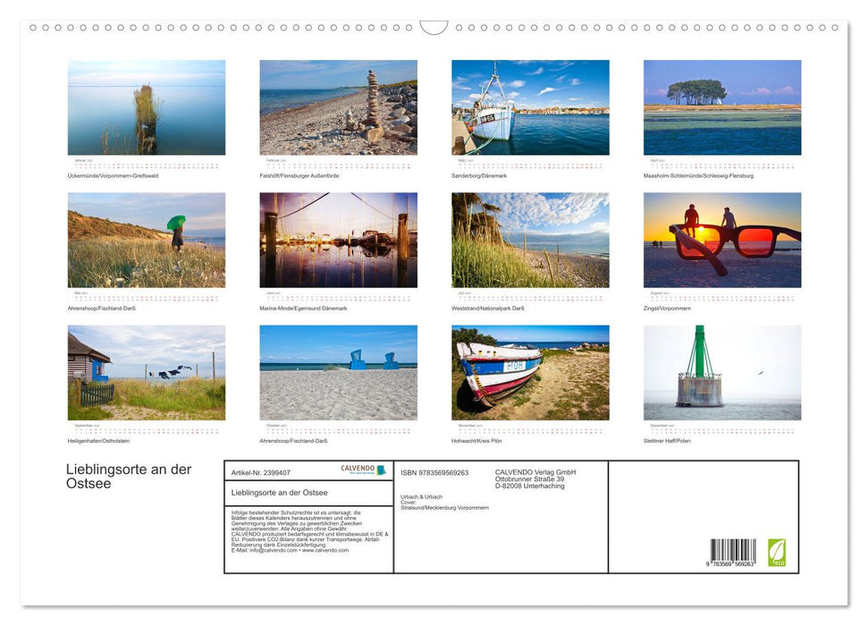 Lieblingsorte an der Ostsee (CALVENDO Wandkalender 2027)