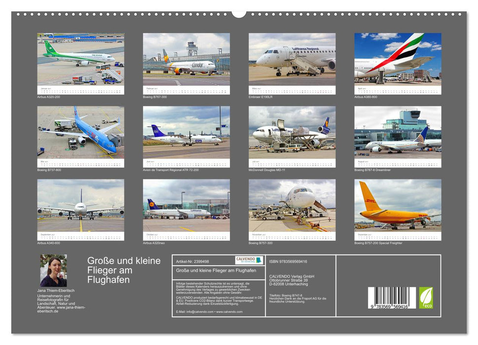 Große und kleine Flieger am Flughafen (CALVENDO Premium Wandkalender 2027)