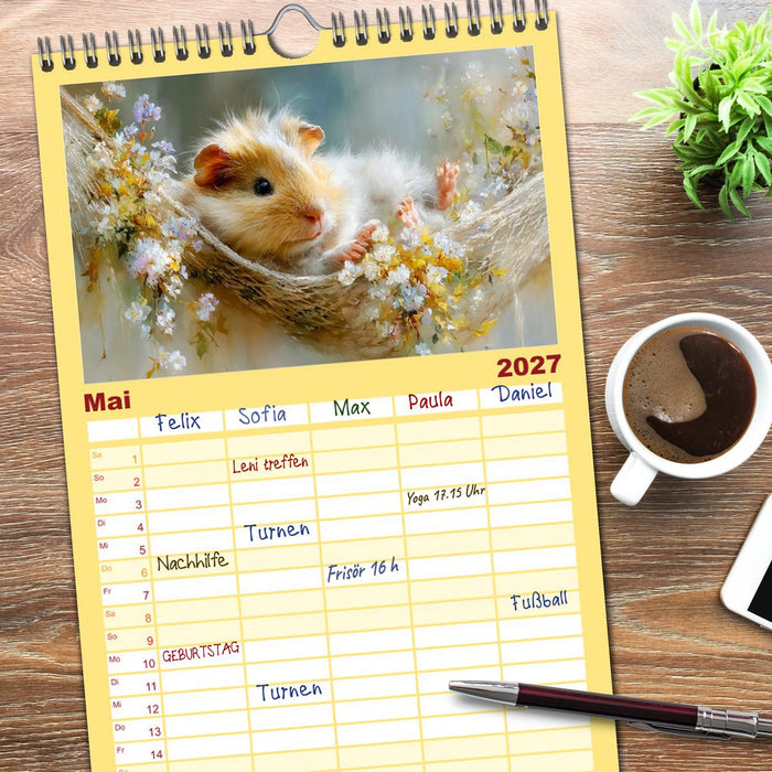 Meerschweinchen. Bezauberndes Gartenglück (CALVENDO Familienplaner 2027)