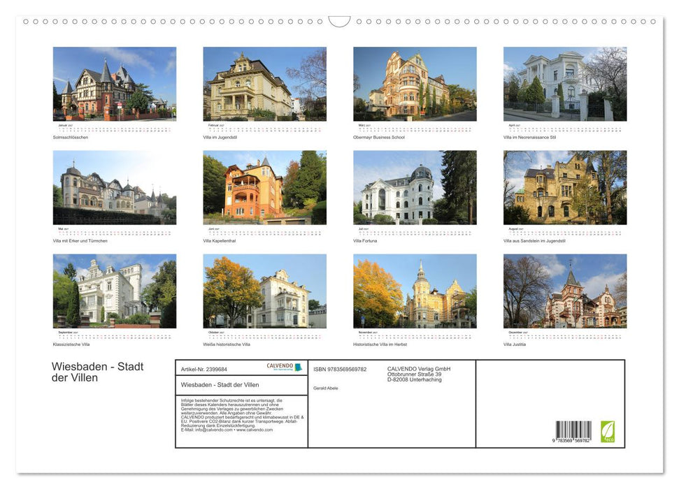 Wiesbaden - Stadt der Villen (CALVENDO Wandkalender 2027)