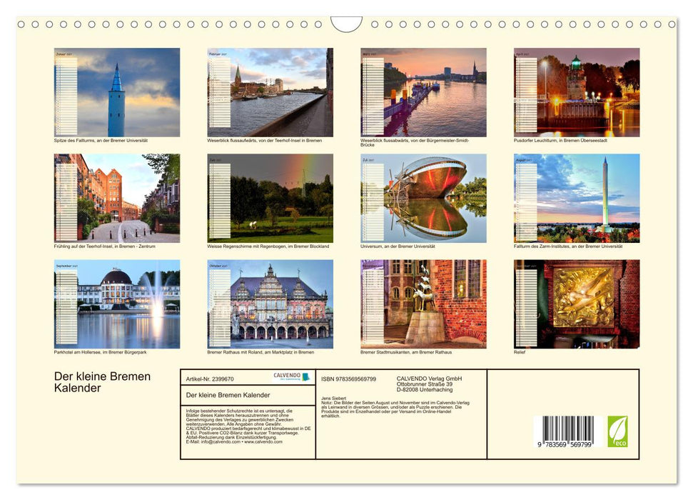 Der kleine Bremen Kalender (CALVENDO Wandkalender 2027)