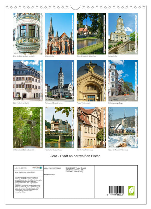 Gera - Stadt an der weißen Elster (CALVENDO Wandkalender 2027)