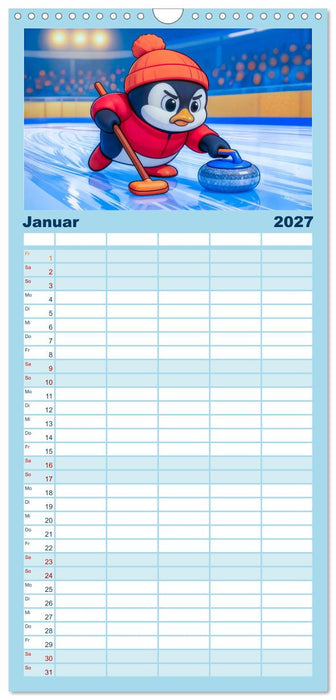Tierischer Wintersport - Lustige Tiere im Schnee (CALVENDO Familienplaner 2027)