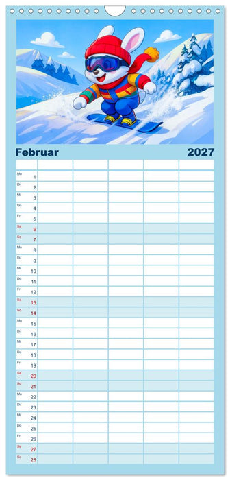 Tierischer Wintersport - Lustige Tiere im Schnee (CALVENDO Familienplaner 2027)