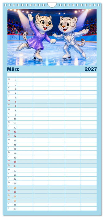 Tierischer Wintersport - Lustige Tiere im Schnee (CALVENDO Familienplaner 2027)