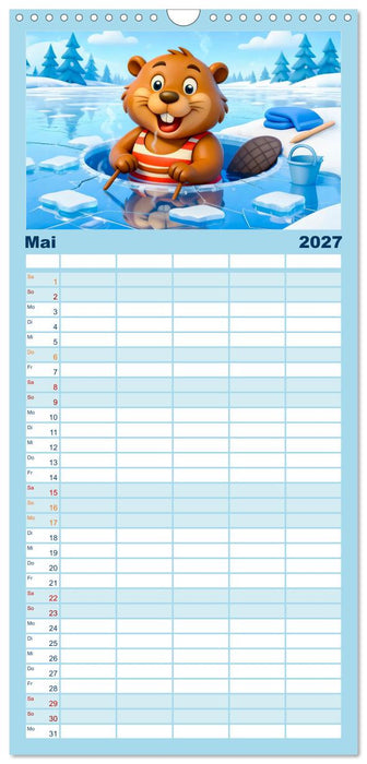 Tierischer Wintersport - Lustige Tiere im Schnee (CALVENDO Familienplaner 2027)