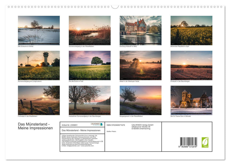 Das Münsterland - Meine Impressionen (CALVENDO Premium Wandkalender 2027)