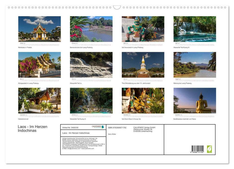 Laos - Im Herzen Indochinas (CALVENDO Wandkalender 2027)