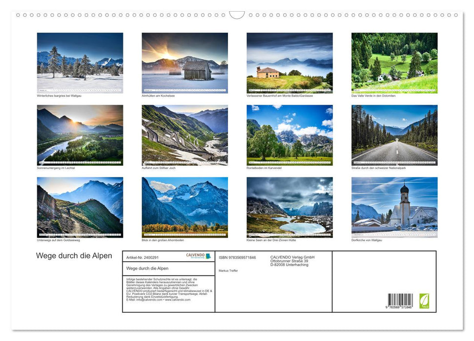 Wege durch die Alpen (CALVENDO Wandkalender 2027)