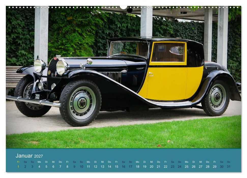 Bugatti - fahrende Kunstwerke (CALVENDO Wandkalender 2027)