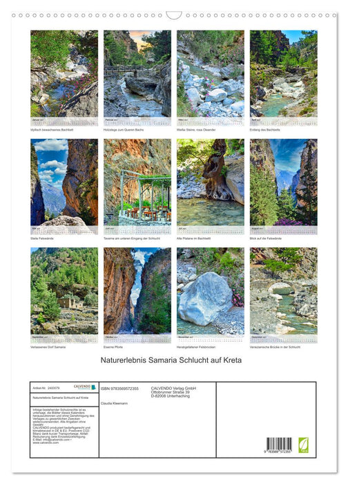 Naturerlebnis Samaria Schlucht auf Kreta (CALVENDO Wandkalender 2027)