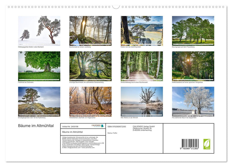 Bäume im Altmühltal (CALVENDO Premium Wandkalender 2027)