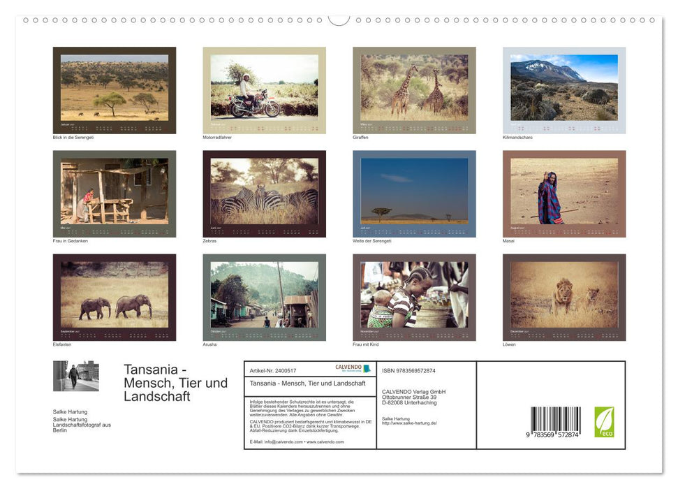 Tansania - Mensch, Tier und Landschaft (CALVENDO Premium Wandkalender 2027)