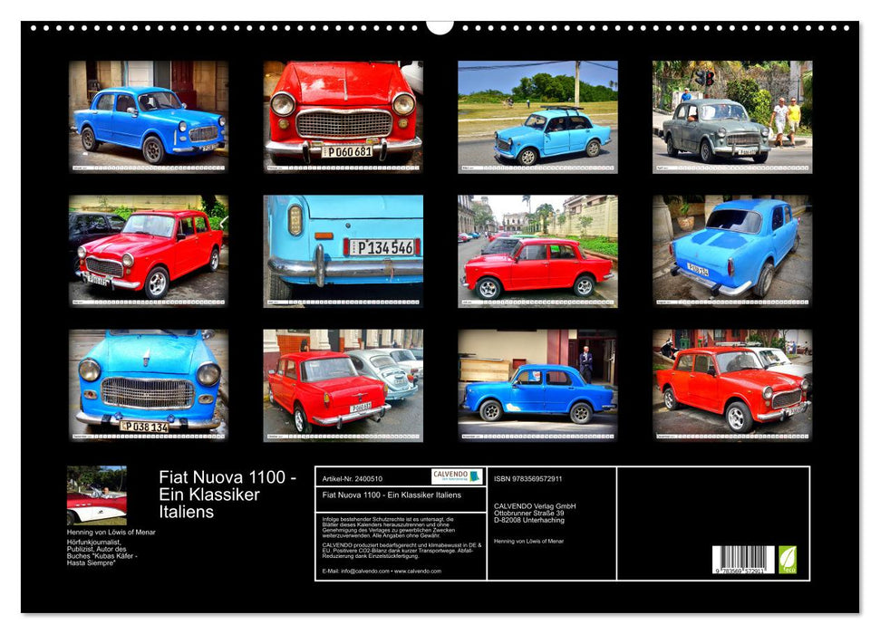 Fiat Nuova 1100 - Ein Klassiker Italiens (CALVENDO Wandkalender 2027)