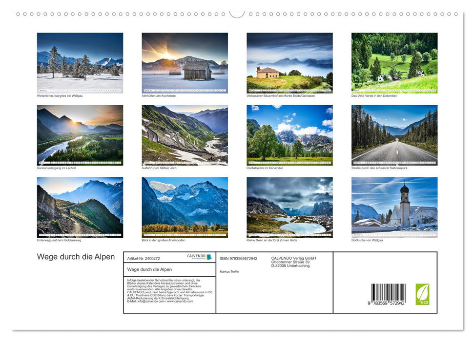 Wege durch die Alpen (CALVENDO Premium Wandkalender 2027)