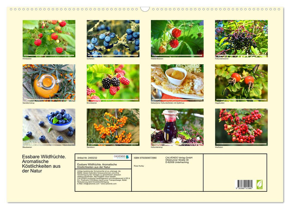 Essbare Wildfrüchte. Aromatische Köstlichkeiten aus der Natur (CALVENDO Wandkalender 2027)