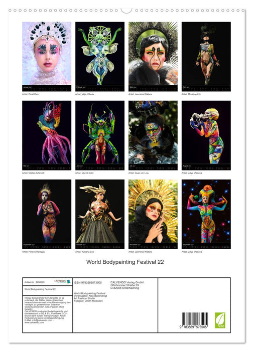 World Bodypainting Festival 22 (CALVENDO Premium Wandkalender 2027)