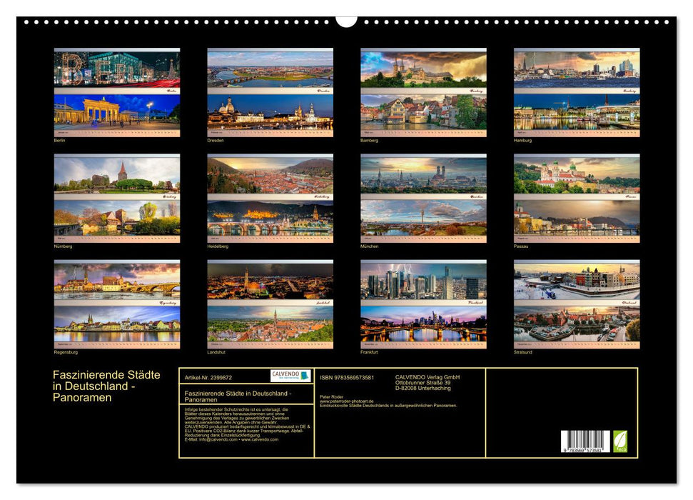 Faszinierende Städte in Deutschland - Panoramen (CALVENDO Wandkalender 2027)