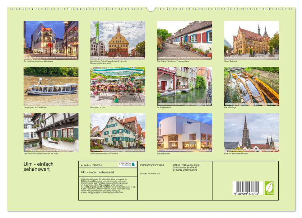 Ulm - einfach sehenswert (CALVENDO Premium Wandkalender 2027)