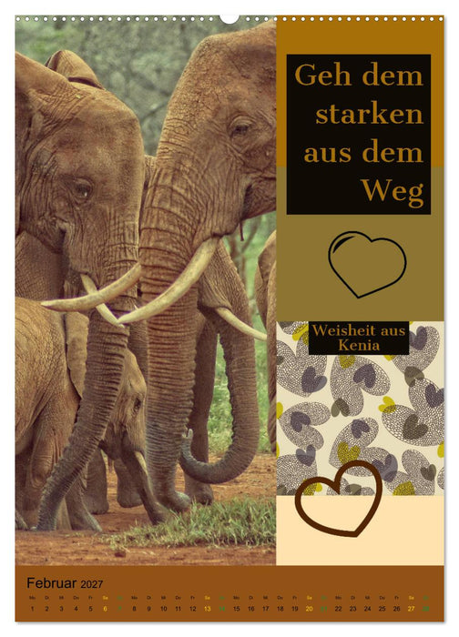Kenia..mit einem Hauch Poesie - Weisheiten und Zitate (CALVENDO Premium Wandkalender 2027)