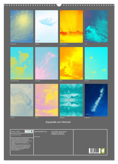 Aquarelle am Himmel (CALVENDO Wandkalender 2027)