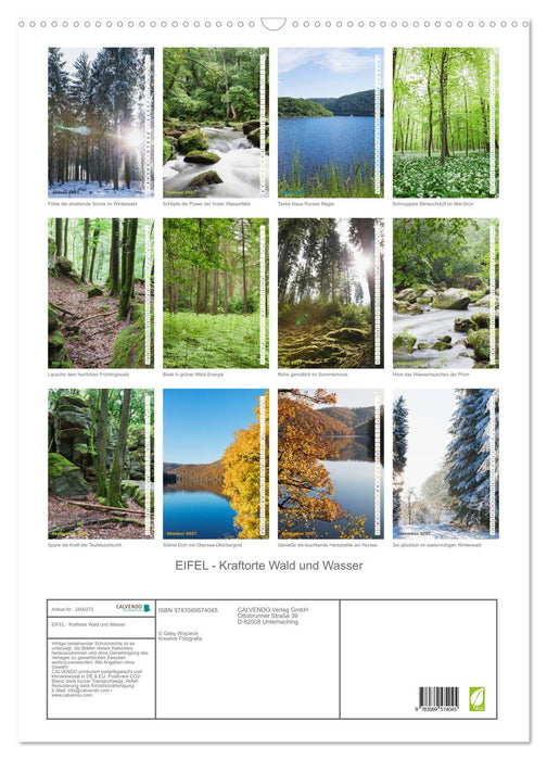 EIFEL - Kraftorte Wald und Wasser (CALVENDO Wandkalender 2027)