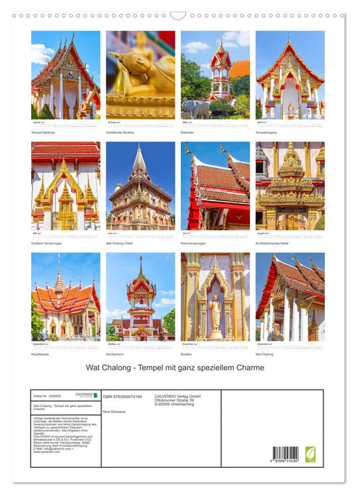 Wat Chalong - Tempel mit ganz speziellem Charme (CALVENDO Wandkalender 2027)