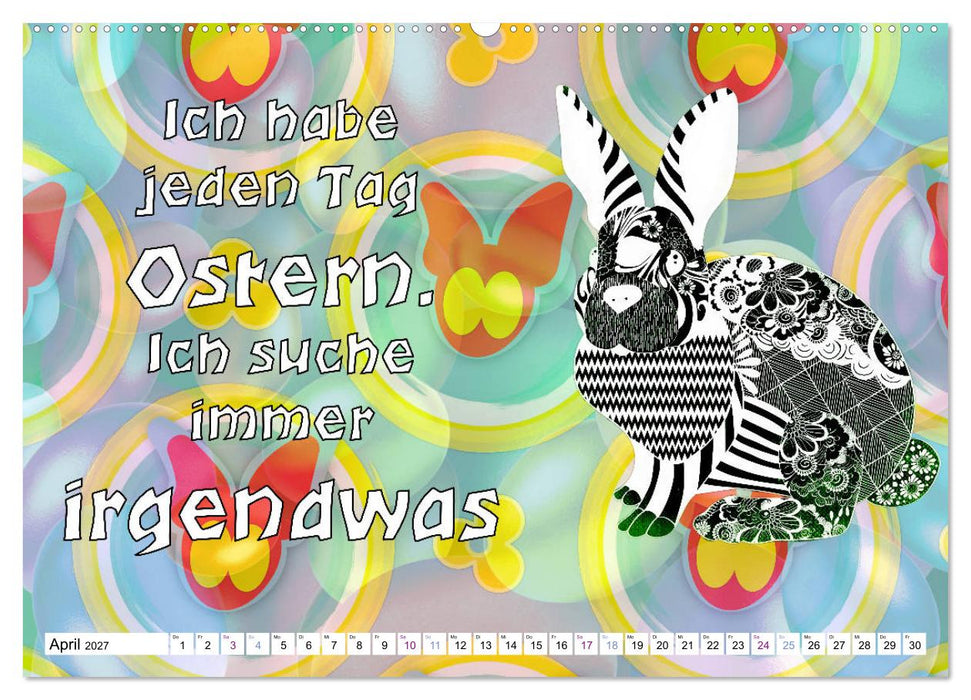 Spruchkalender - frech und bunt (CALVENDO Wandkalender 2027)