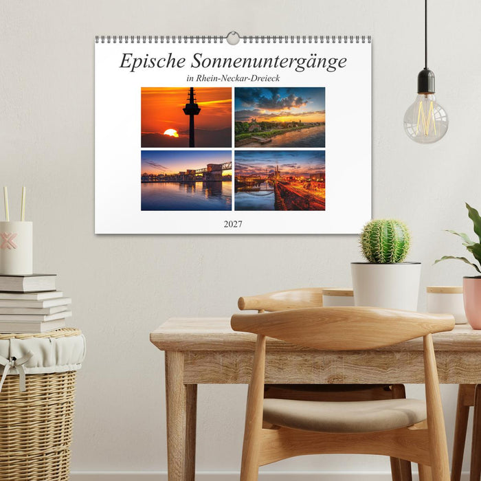 Epische Sonnenuntergänge im Rhein-Neckar-Kreis (CALVENDO Wandkalender 2027)