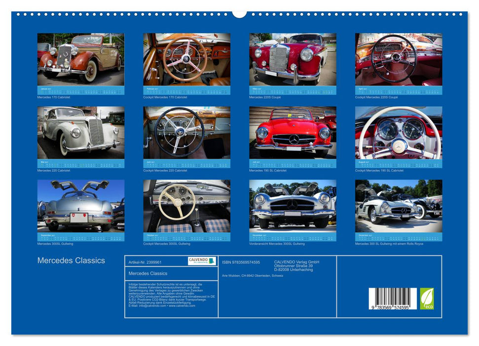 Mercedes Classics (CALVENDO Premium Wandkalender 2027)