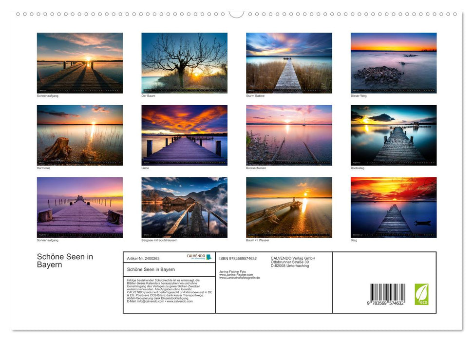 Schöne Seen in Bayern (CALVENDO Premium Wandkalender 2027)