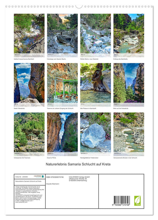 Naturerlebnis Samaria Schlucht auf Kreta (CALVENDO Premium Wandkalender 2027)