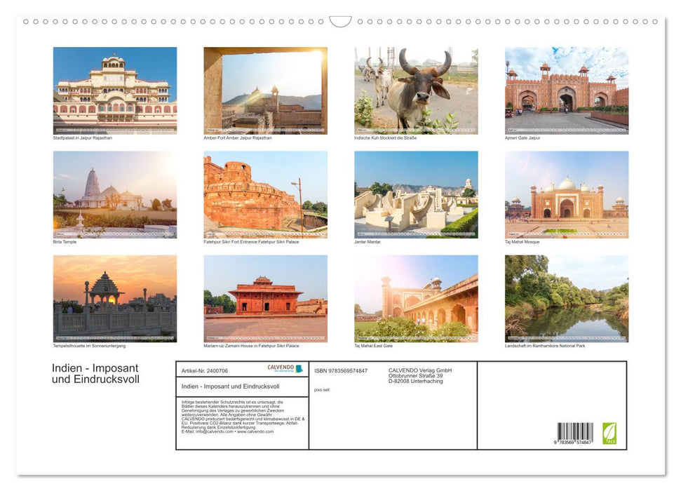 Indien - Imposant und Eindrucksvoll (CALVENDO Wandkalender 2027)