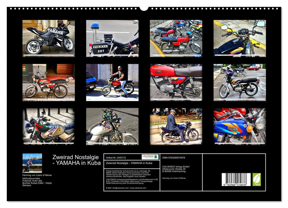 Zweirad Nostalgie - YAMAHA in Kuba (CALVENDO Premium Wandkalender 2027)