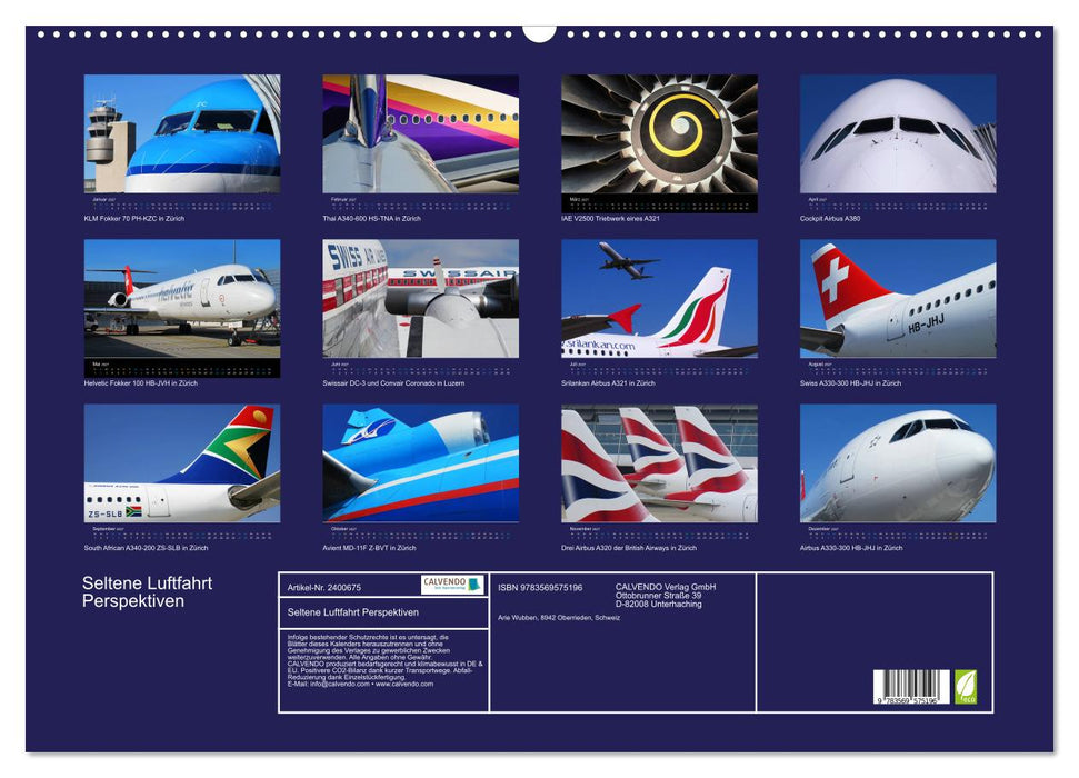 Seltene Luftfahrt Perspektiven (CALVENDO Wandkalender 2027)