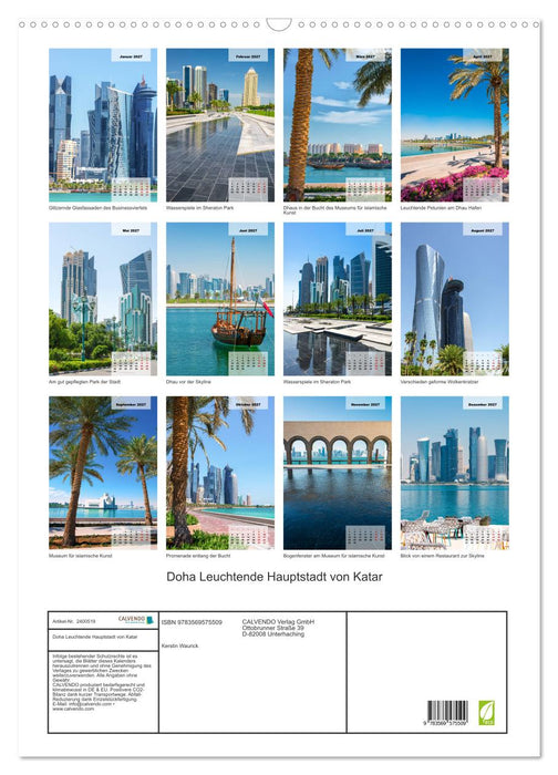 Doha Leuchtende Hauptstadt von Katar (CALVENDO Wandkalender 2027)