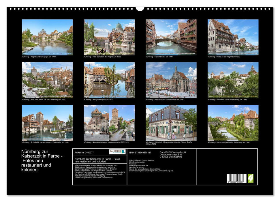 Nürnberg zur Kaiserzeit in Farbe - Fotos neu restauriert und koloriert (CALVENDO Wandkalender 2027)