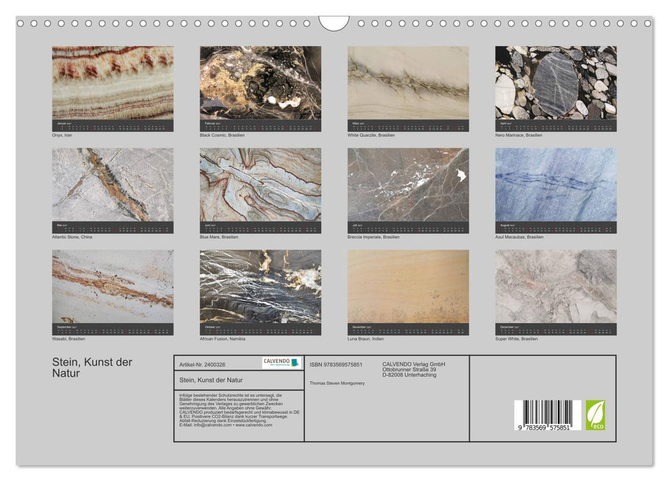 Stein, Kunst der Natur (CALVENDO Wandkalender 2027)