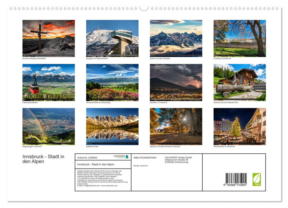 Innsbruck - Stadt in den Alpen (CALVENDO Premium Wandkalender 2027)