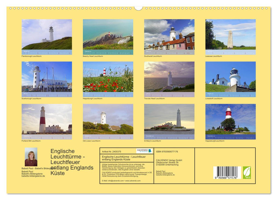 Englische Leuchttürme - Leuchtfeuer entlang Englands Küste (CALVENDO Premium Wandkalender 2027)