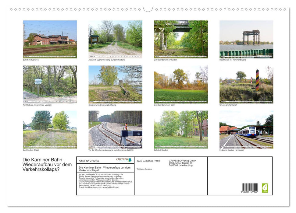 Die Karniner Bahn - Wiederaufbau vor dem Verkehrskollaps? (CALVENDO Wandkalender 2027)