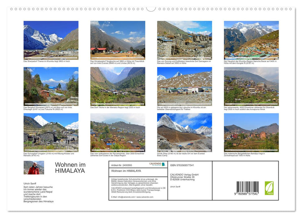 Wohnen im HIMALAYA (CALVENDO Premium Wandkalender 2027)