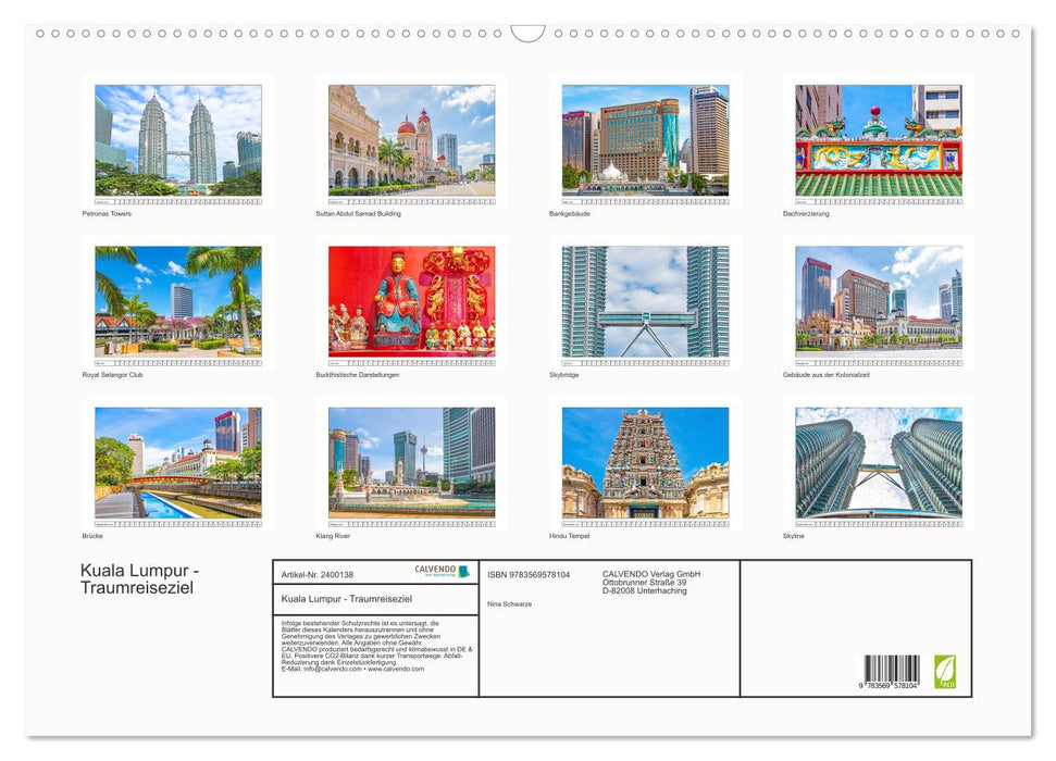 Kuala Lumpur - Traumreiseziel (CALVENDO Wandkalender 2027)