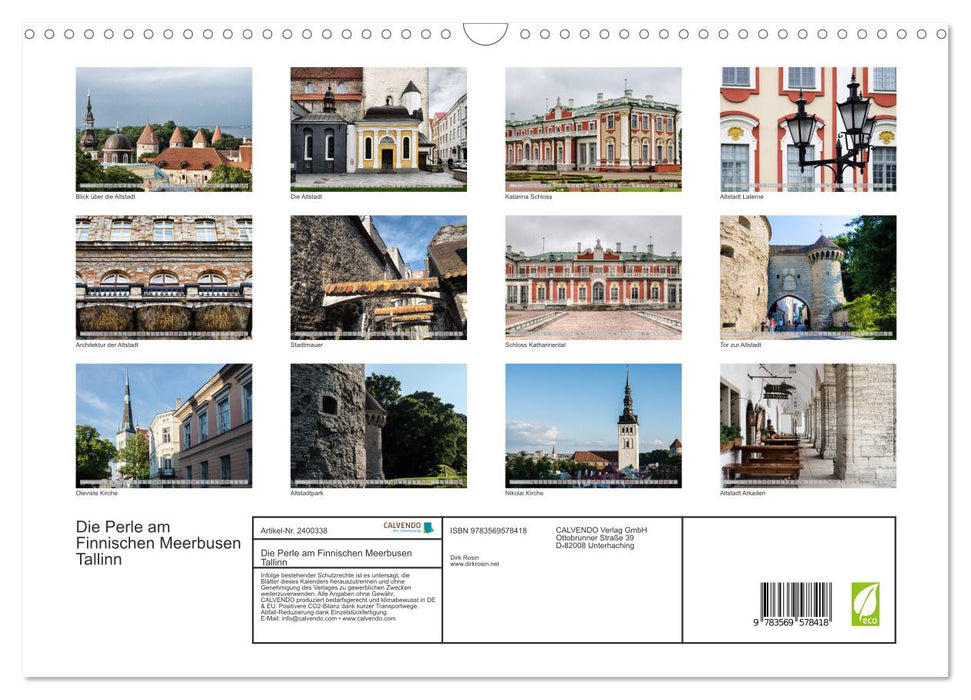 Die Perle am Finnischen Meerbusen Tallinn (CALVENDO Wandkalender 2027)