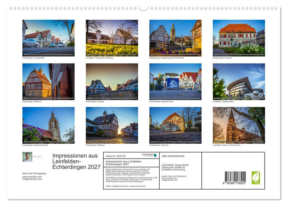 Impressionen aus Leinfelden-Echterdingen 2027 (CALVENDO Premium Wandkalender 2027)
