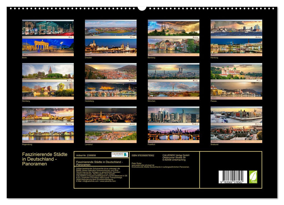 Faszinierende Städte in Deutschland - Panoramen (CALVENDO Premium Wandkalender 2027)