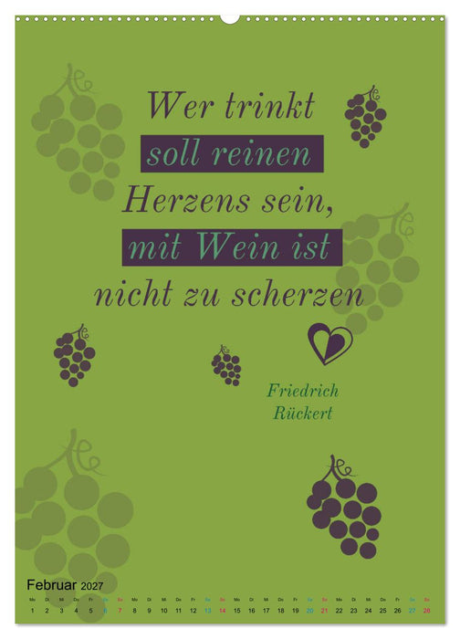 WEIN Weisheiten und Sprichworte (CALVENDO Premium Wandkalender 2027)