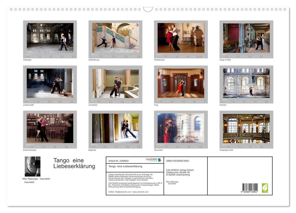 Tango eine Liebeserklärung (CALVENDO Wandkalender 2027)