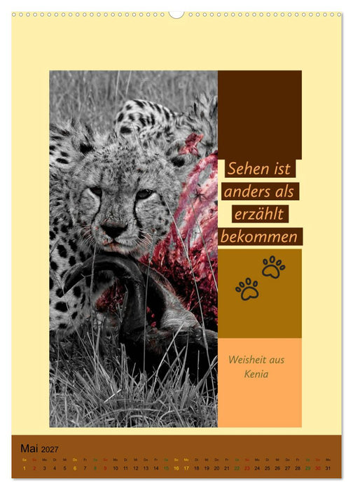 Kenia..mit einem Hauch Poesie - Weisheiten und Zitate (CALVENDO Wandkalender 2027)