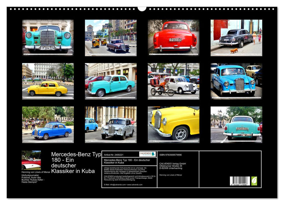Mercedes-Benz Typ 180 - Ein deutscher Klassiker in Kuba (CALVENDO Wandkalender 2027)